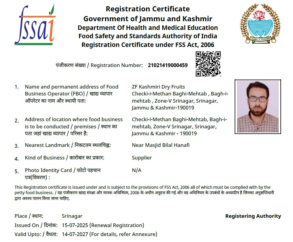FSSAI CERTIFICATE